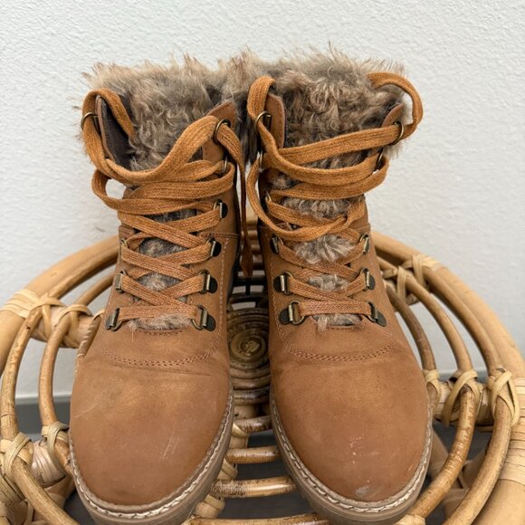 Boutique by Corkys Challenge Cognac Boot Faux Fur Size 7 - Picture 3 of 3
